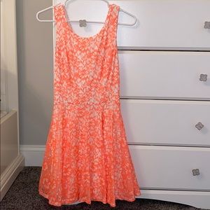 Short neon orange dress